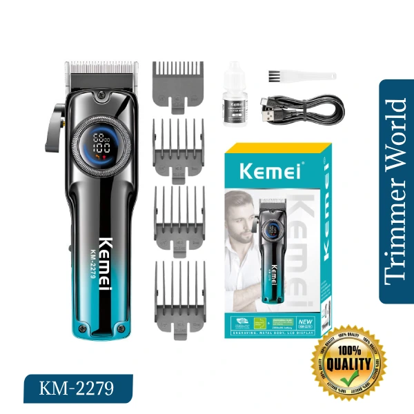 Kemei KM-2279 hair trimmer with guide combs and accessories price in Bangladesh