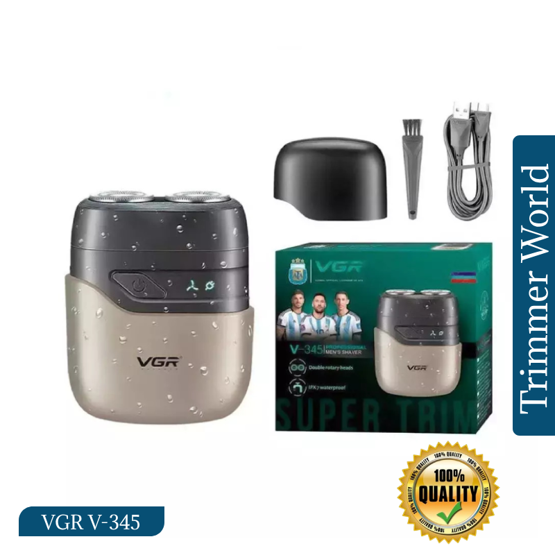 VGR V-345 Mini Electric Shaver with USB Charging Cable and Cleaning Brush