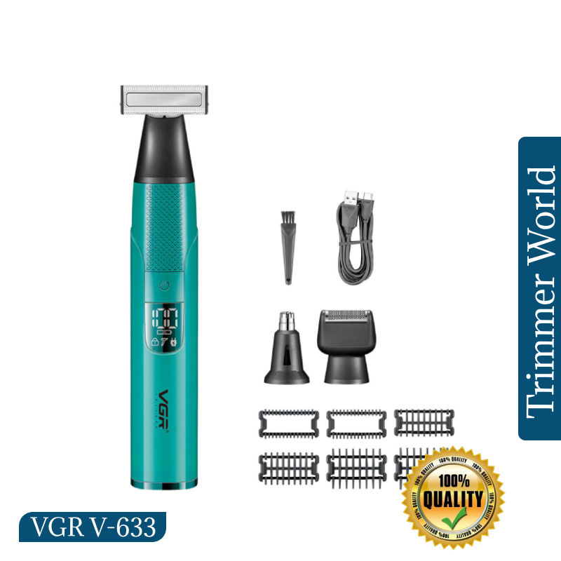 VGR V-633 3-in-1 Men's Grooming Kit for Body, Beard, Nose, and Ear Hair Trimming